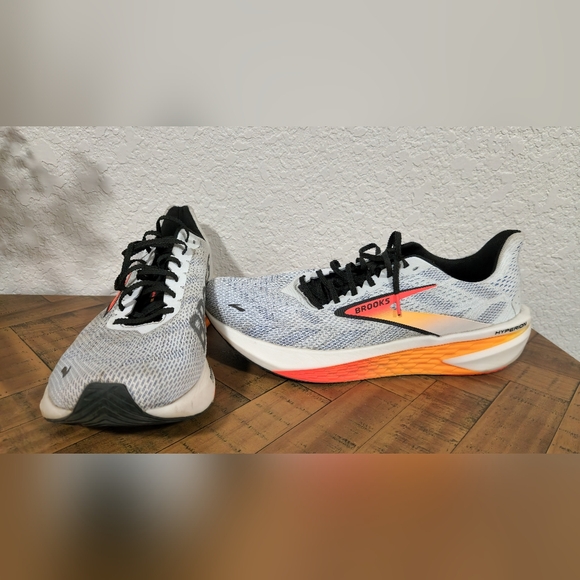 Brooks Men's Running Shoes - White and Orange - Picture 2 of 10